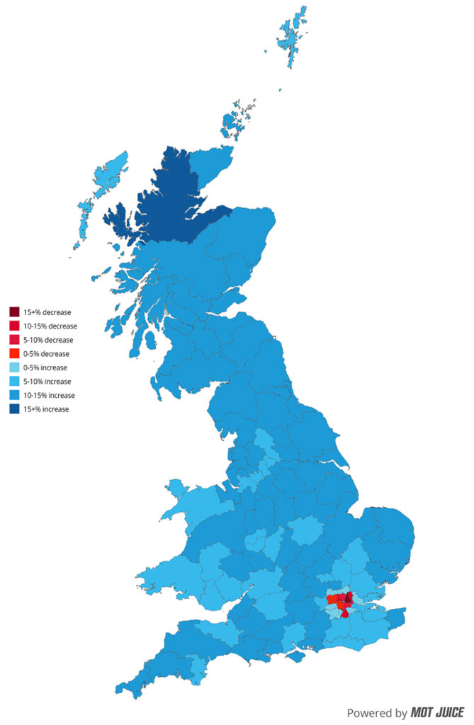MOT Juice - DVSA Forecast Map - Professional Motor Mechanic