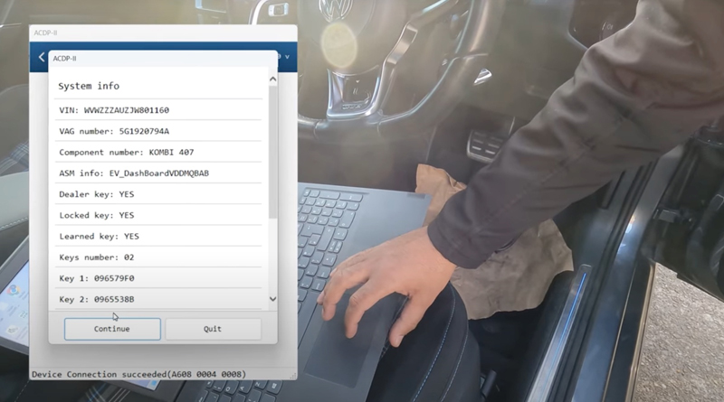 Programming a spare VW Golf key 