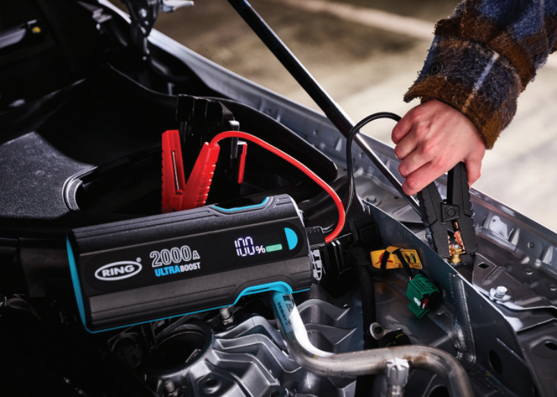 The Ultraboost 2000A jump starter is capable of jump starting 8l petrol and 4l diesel engines